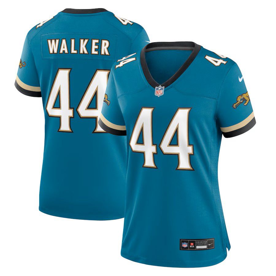 Women Jacksonville Jaguars #44 Travon Walker Green Nike Throwback Game NFL Jersey